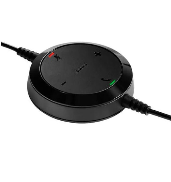 The control unit of Jabra Evolve 30 II Mono Headset is displayed in detail.